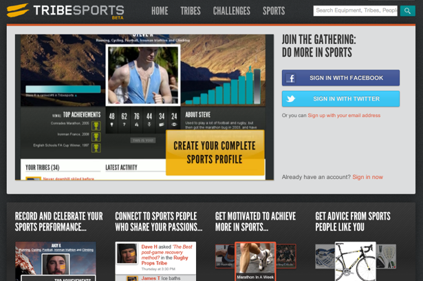Tribesports — социальная сеть для любителей спорта