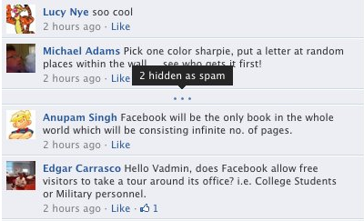 Facebook дает постоянные ссылки отдельным комментариям и скрывает потенциальный спам