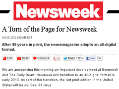 Newsweek уходит в онлайн