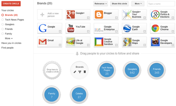 Очередное обновление Google+ делает круги более удобными