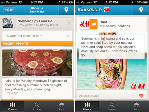 «Локальные обновления» – новый маркетинговый инструмент Foursquare