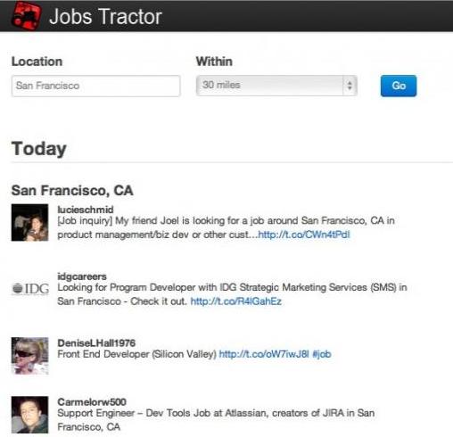 Jobs Tractor перероет Twitter в поисках работы для вас