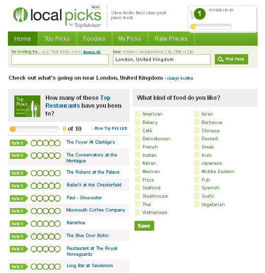 TripAdvisor запустил в Facebook приложение для гурманов Local Picks