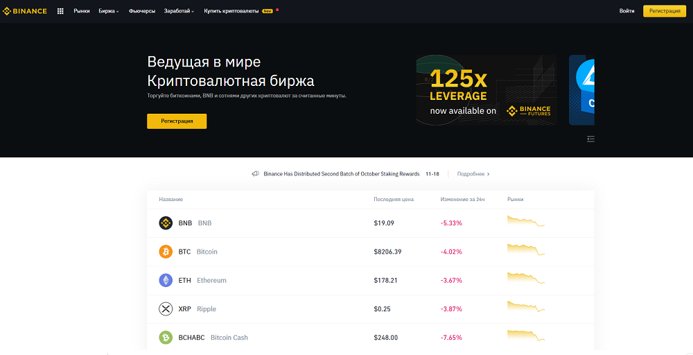 ТОП-3 криптобирж в 2019 году для русскоязычного трейдера