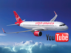 Youtube будет развлекать пассажиров на рейсах Virgin America