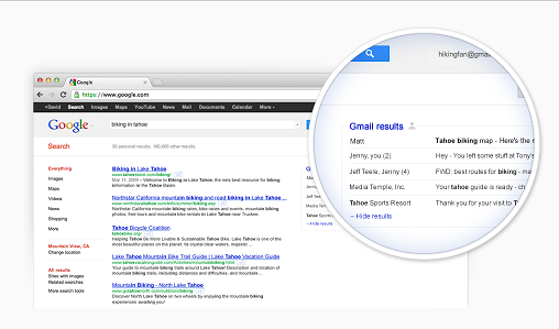 Поиск Google начнет учитывать содержимое личной почты в Gmail