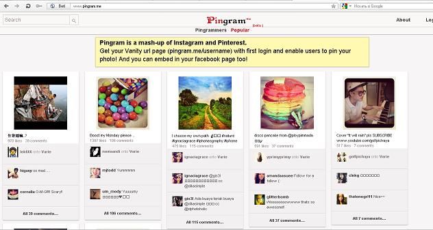 Сайт-гибрид Pingram объединил возможности Instagram и Pinterest